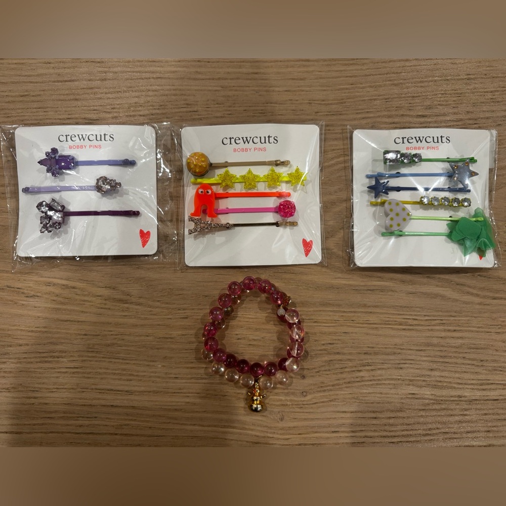 Crewcuts Kids Vibrant Bobby Pins and Beaded Bracelet Set